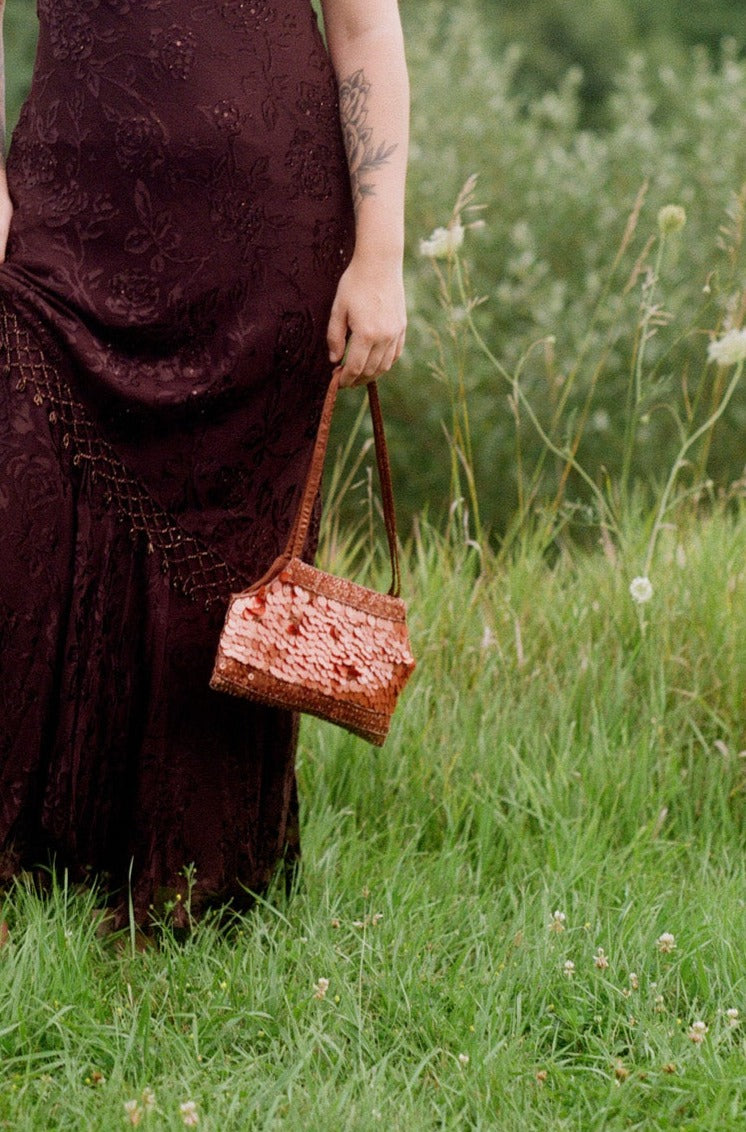 y2k sequin beaded hand bag