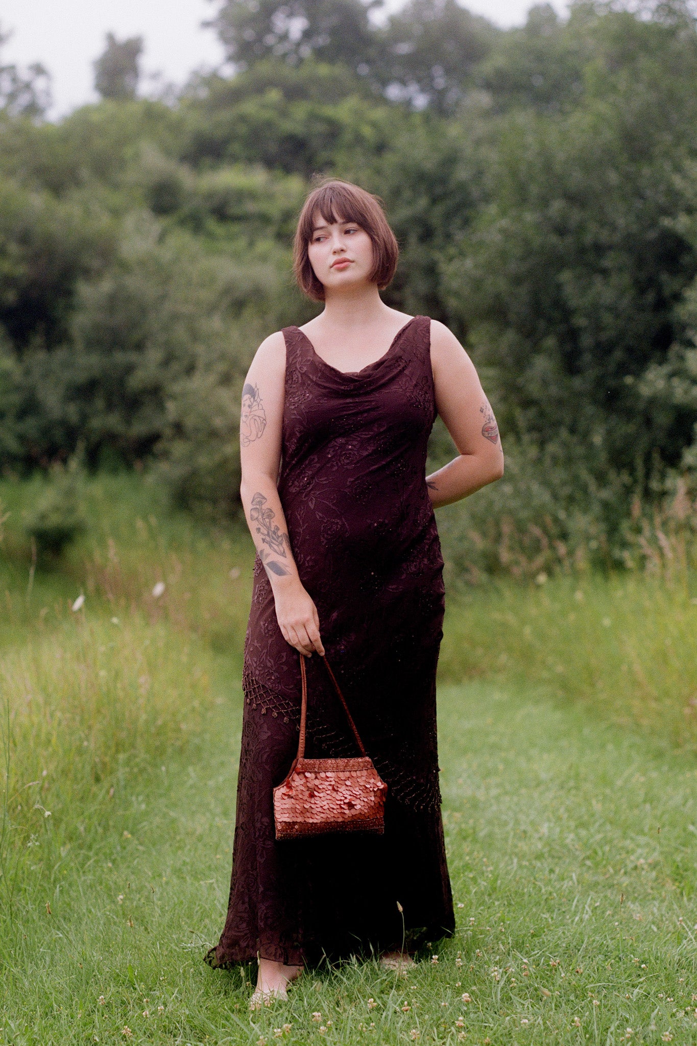 y2k sequin beaded hand bag