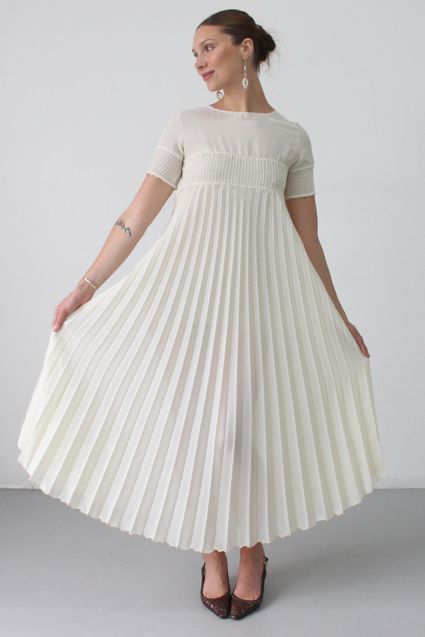 40s sheer maxi slip dress - SZ S