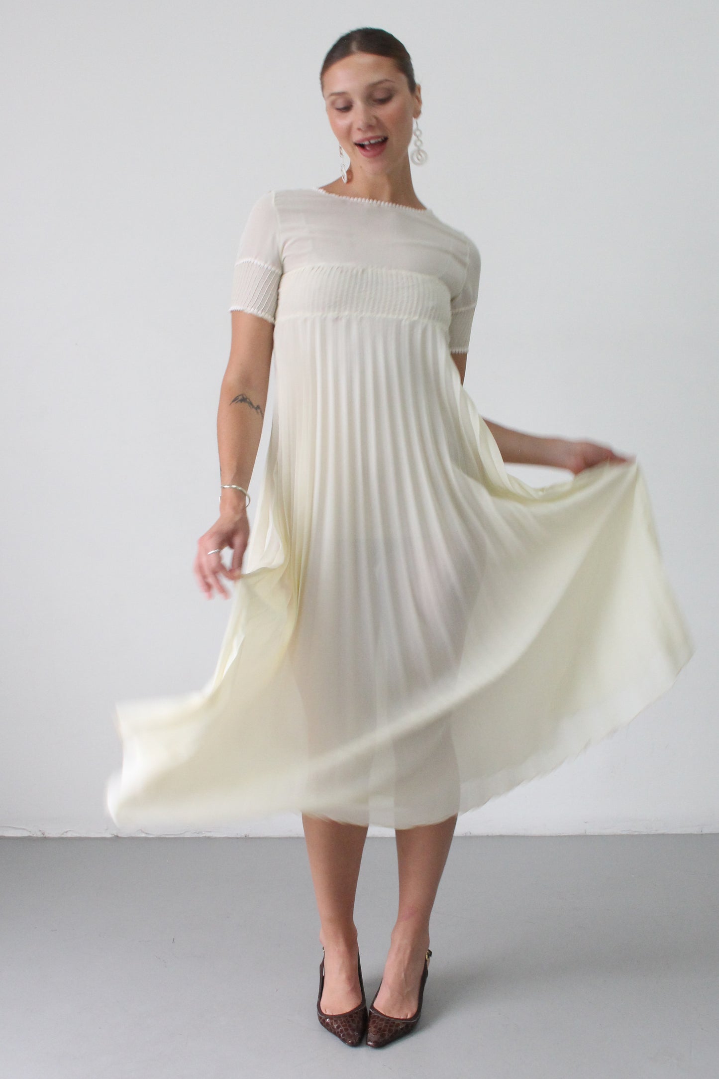 40s sheer maxi slip dress - SZ S