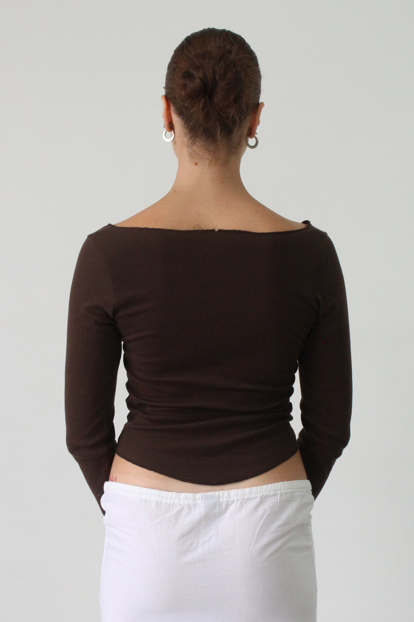 brown lace long sleeve - SZ - XS/S