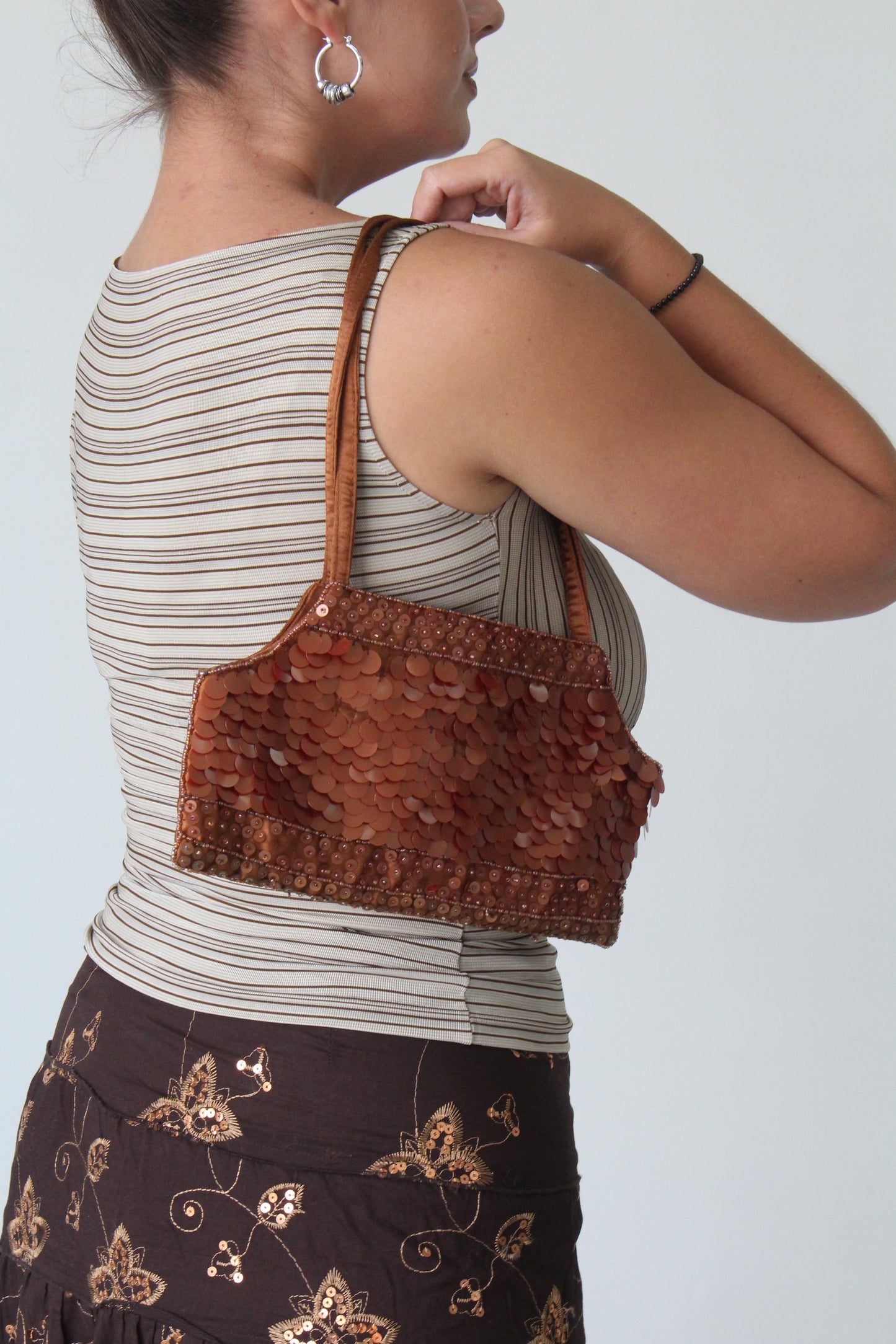 y2k sequin beaded hand bag