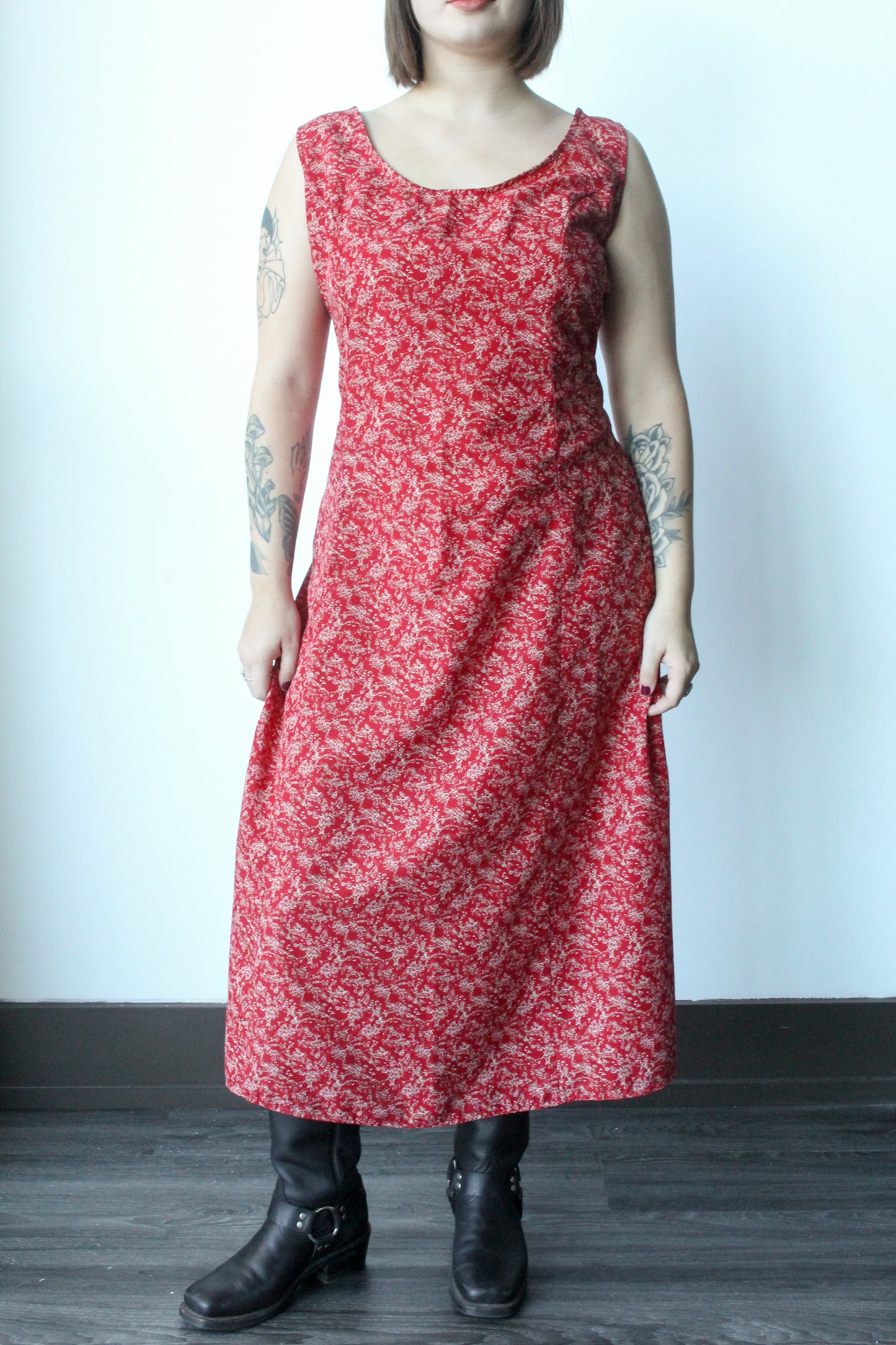 red floral maxi dress - 2XL