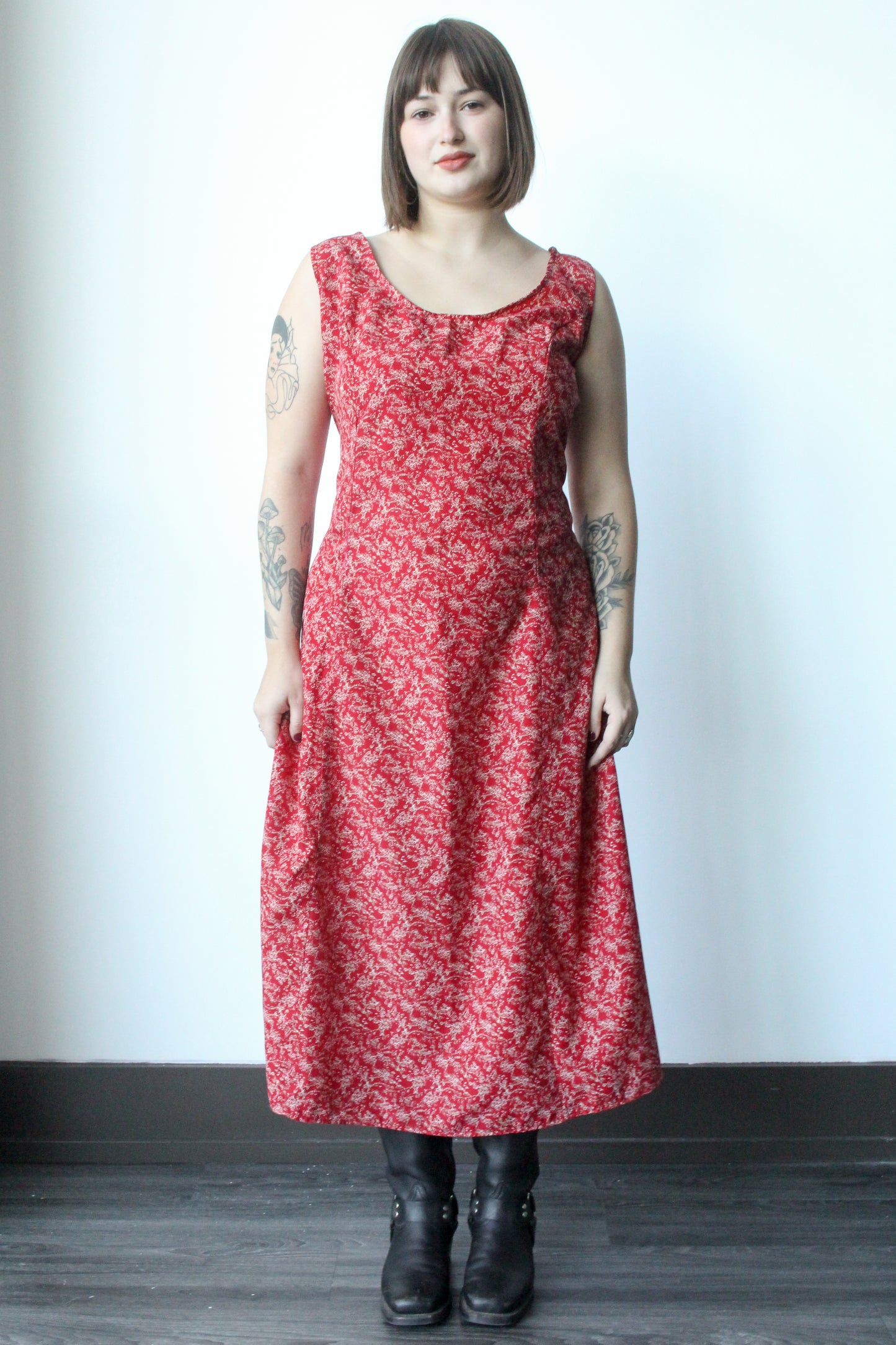 red floral maxi dress - 2XL