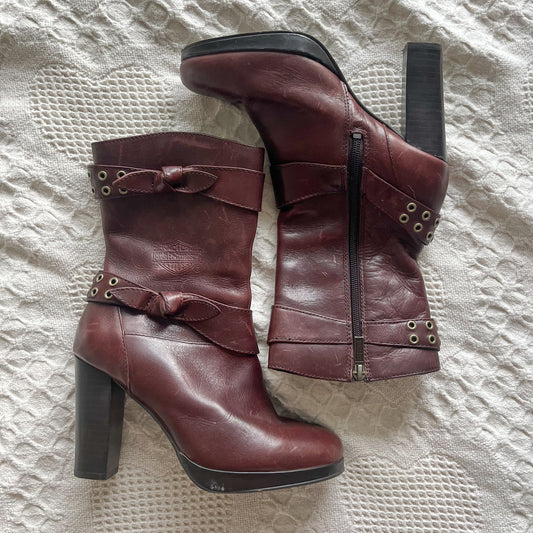 Harley Davidson leather heeled boots - SZ US 7.5