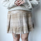 beige plaid mini skirt - SZ L/XL