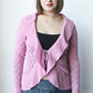 pink ruffle tie front cardigan - SZ M/L