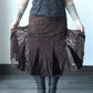 brown lace/ velvet midi skirt - SZ L/XL