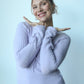 lilac purple bow sweater - SZ S/M