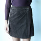 brown suede wrap mini skirt - SZ XS/S