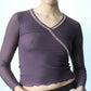 purple mesh long sleeve top - SZ XS/S
