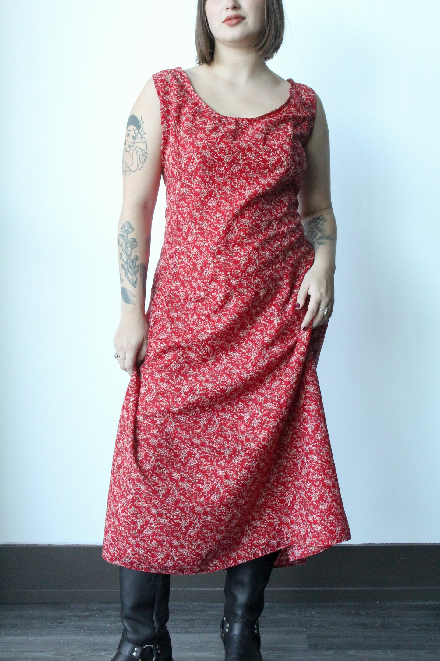 red floral maxi dress - 2XL