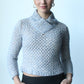 baby blue knit high collar sweater - SZ XS/S
