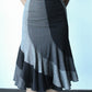 black & grey plaid flowy skirt - SZ XS