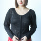 black embelleshed hook and eye blouse - SZ XL/2XL