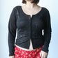 black embelleshed hook and eye blouse - SZ XL/2XL