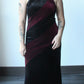 black & bugrundy maxi dress - SZ L/XL