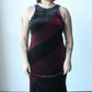 black & bugrundy maxi dress - SZ L/XL