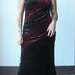 black & bugrundy maxi dress - SZ L/XL