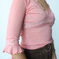 y2k pink lace blouse - SZ XS/S