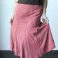 pink suede midi skirt - SZ XS