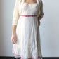 white and pink lace milkmaid dress -  SZ S
