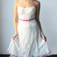 white and pink lace milkmaid dress -  SZ S