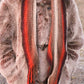 y2k orange & brown striped scarf