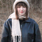 90s beige mohair balaclava with attached scarf